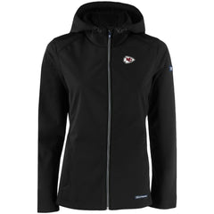 Kansas City Chiefs Cutter & Buck Women's Evoke Eco Softshell Recycled Full-Zip Hooded Jacket Black - NFL