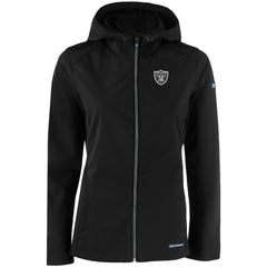 Las Vegas Raiders Cutter & Buck Women's Evoke Eco Softshell Recycled Full-Zip Hooded Jacket Black - NFL