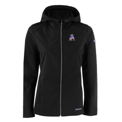 New England Patriots Cutter & Buck Women's Evoke Eco Softshell Recycled Full-Zip Hooded Jacket Black - NFL