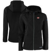 San Francisco 49ers Cutter & Buck Women's Evoke Eco Softshell Recycled Full-Zip Hooded Jacket Black - NFL