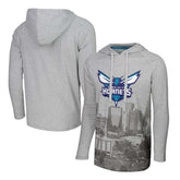 NBA - Charlotte Hornets Stadium Essentials Atrium Raglan Long Sleeve Hoodie T-Shirt - Heather Gray