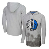NBA - Dallas Mavericks Stadium Essentials Atrium Raglan Long Sleeve Hoodie T-Shirt - Heather Gray