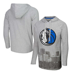 NBA - Dallas Mavericks Stadium Essentials Atrium Raglan Long Sleeve Hoodie T-Shirt - Heather Gray