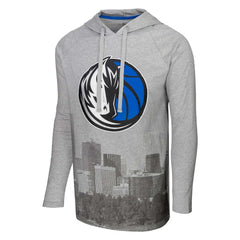 NBA - Dallas Mavericks Stadium Essentials Atrium Raglan Long Sleeve Hoodie T-Shirt - Heather Gray