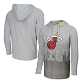 NBA - Miami Heat Stadium Essentials Atrium Raglan Long Sleeve Hoodie T-Shirt - Heather Gray