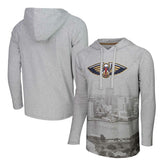 NBA - New Orleans Pelicans Stadium Essentials Atrium Raglan Long Sleeve Hoodie T-Shirt - Heather Gray