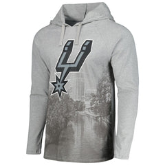 NBA - San Antonio Spurs Stadium Essentials Atrium Raglan Long Sleeve Hoodie T-Shirt - Heather Gray