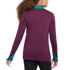 Nike Paris Saint-Germain Youth 2024/25 Strike Drill Quarter-Zip Long Sleeve Performance Training Top - Burgundy