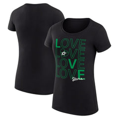 Dallas Stars - G-III 4Her by Carl Banks Women's Super-Slim Fit Lightweight Hockey Love T-Shirt Black