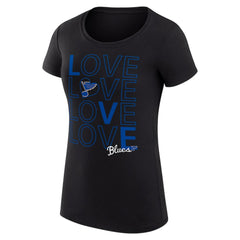 St. Louis Blues - G-III 4Her by Carl Banks Women's Super-Slim Fit Lightweight Hockey Love T-Shirt Black
