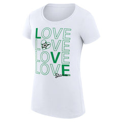 Dallas Stars - G-III 4Her by Carl Banks Women's Super-Slim Fit Lightweight Hockey Love T-Shirt White