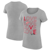 Detroit Red Wings - G-III 4Her by Carl Banks Women's Super-Slim Fit Lightweight Hockey Love T-Shirt Heather Gray