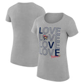 Florida Panthers - G-III 4Her by Carl Banks Women's Super-Slim Fit Lightweight Hockey Love T-Shirt Heather Gray