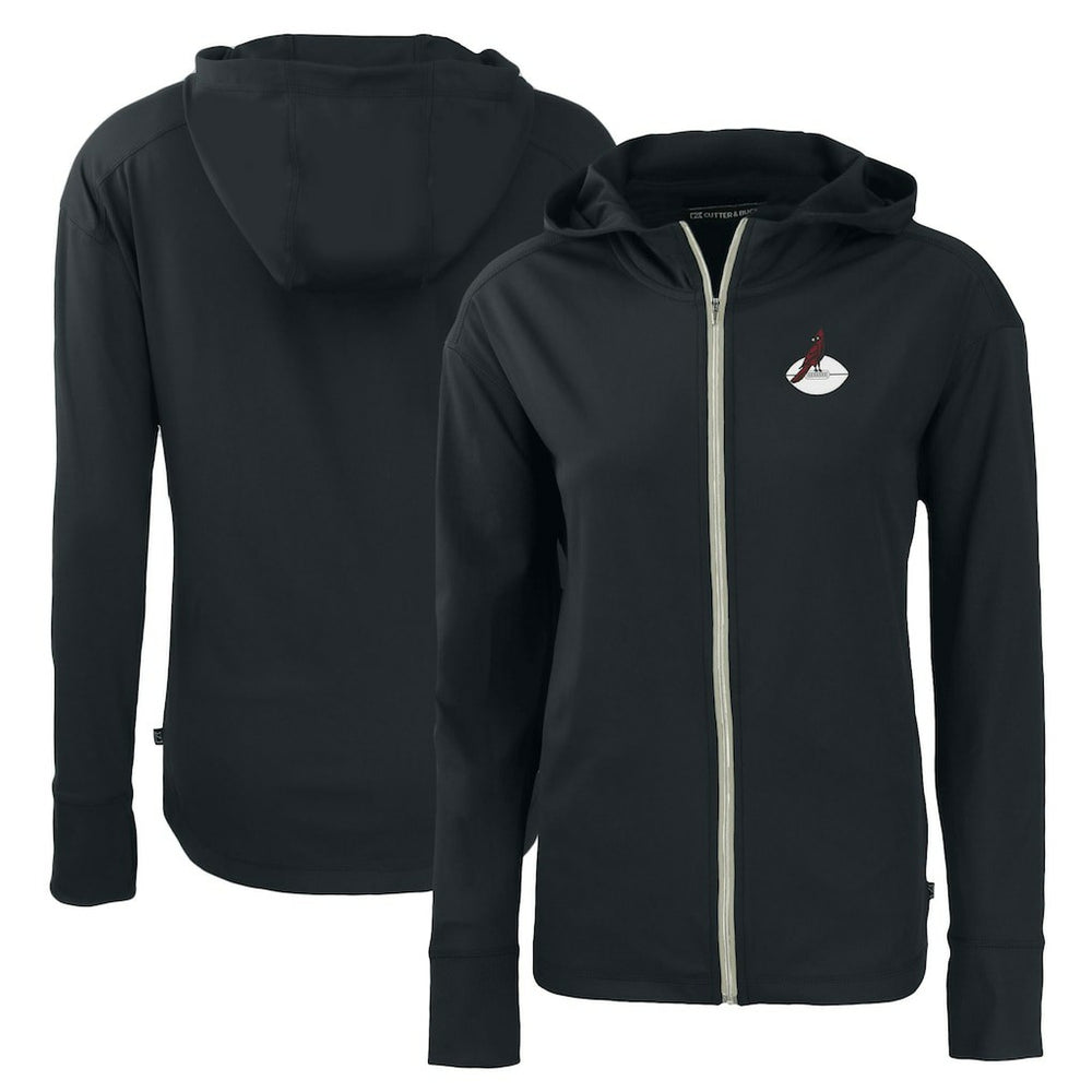 Arizona Cardinals Cutter & Buck Women's Throwback Daybreak Eco Recycled Half-Zip Hoodie Black - NFL