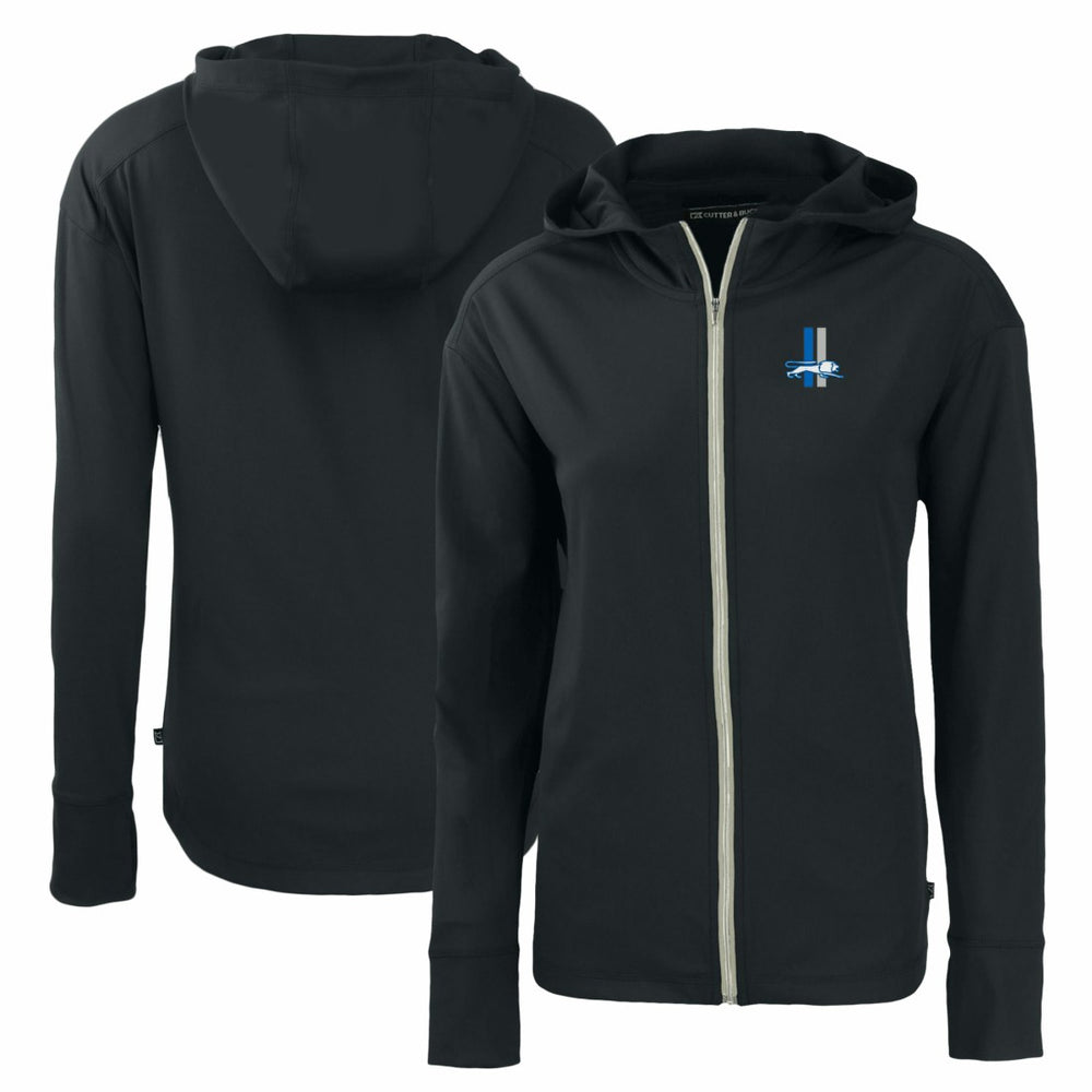 Detroit Lions Cutter & Buck Women's Throwback Daybreak Eco Recycled Half-Zip Hoodie Black - NFL