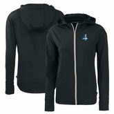 Detroit Lions Cutter & Buck Women's Throwback Daybreak Eco Recycled Half-Zip Hoodie Black - NFL