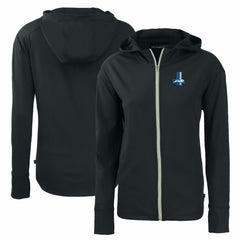Detroit Lions Cutter & Buck Women's Throwback Daybreak Eco Recycled Half-Zip Hoodie Black - NFL