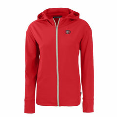 San Francisco 49ers Cutter & Buck Women's Throwback Daybreak Eco Recycled Half-Zip Hoodie Scarlet - NFL