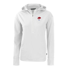 Buffalo Bills Cutter & Buck Women's Throwback Daybreak Eco Recycled Half-Zip Hoodie White - NFL