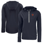 Chicago Bears Cutter & Buck Women's Throwback Daybreak Eco Recycled Half-Zip Hoodie Navy - NFL
