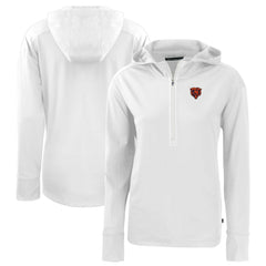 Chicago Bears Cutter & Buck Women's Throwback Daybreak Eco Recycled Half-Zip Hoodie White - NFL