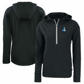 Detroit Lions Cutter & Buck Women's Throwback Daybreak Eco Recycled Half-Zip Hoodie Black - NFL