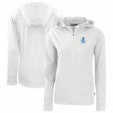 Detroit Lions Cutter & Buck Women's Throwback Daybreak Eco Recycled Half-Zip Hoodie White - NFL