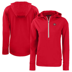 San Francisco 49ers Cutter & Buck Women's Throwback Daybreak Eco Recycled Half-Zip Hoodie Scarlet - NFL