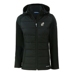 New Orleans Saints Cutter & Buck Women's Throwback Evoke Hybrid Eco Softshell Recycled Full-Zip Hoodie Jacket Black - NFL