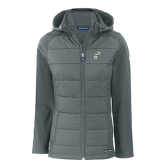 New Orleans Saints Cutter & Buck Women's Throwback Evoke Hybrid Eco Softshell Recycled Full-Zip Hoodie Jacket Gray - NFL