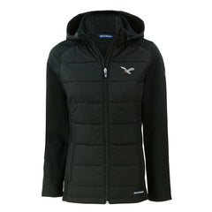Philadelphia Eagles Cutter & Buck Women's Throwback Evoke Hybrid Eco Softshell Recycled Full-Zip Hoodie Jacket Black - NFL