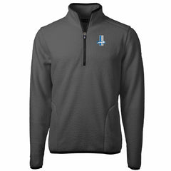Detroit Lions Cutter & Buck Throwback Cascade Eco Sherpa Fleece Quarter-Zip Pullover Jacket Gray/Black - NFL