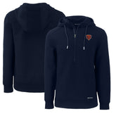 Chicago Bears Cutter & Buck Throwback Roam Eco Half-Zip Recycled Pullover Hoodie Navy - NFL