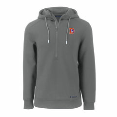Denver Broncos Cutter & Buck Throwback Roam Eco Half-Zip Recycled Pullover Hoodie Gray - NFL