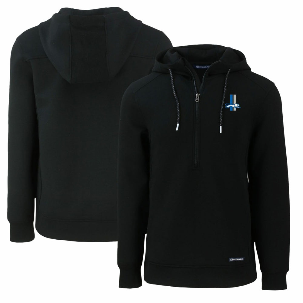 Detroit Lions Cutter & Buck Throwback Roam Eco Half-Zip Recycled Pullover Hoodie Black - NFL
