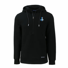 Detroit Lions Cutter & Buck Throwback Roam Eco Half-Zip Recycled Pullover Hoodie Black - NFL