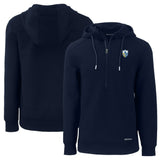 Los Angeles Chargers Cutter & Buck Throwback Roam Eco Half-Zip Recycled Pullover Hoodie Navy - NFL
