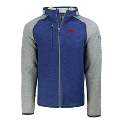 Buffalo Bills Cutter & Buck Throwback Mainsail Sweater-Knit Full-Zip Hoodie Royal/Heather Gray - NFL