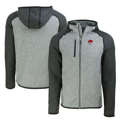 Buffalo Bills Cutter & Buck Throwback Mainsail Sweater-Knit Full-Zip Hoodie Heather Gray/Heather Charcoal - NFL