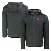 Denver Broncos Cutter & Buck Throwback Mainsail Sweater-Knit Full-Zip Hoodie Heather Charcoal - NFL