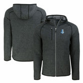 Detroit Lions Cutter & Buck Throwback Mainsail Sweater-Knit Full-Zip Hoodie Heather Charcoal - NFL