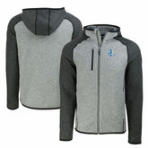 Detroit Lions Cutter & Buck Throwback Mainsail Sweater-Knit Full-Zip Hoodie Heather Gray/Heather Charcoal - NFL