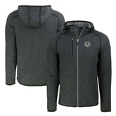 Las Vegas Raiders Cutter & Buck Throwback Mainsail Sweater-Knit Full-Zip Hoodie Heather Charcoal - NFL