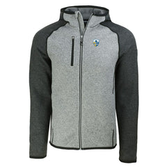 Los Angeles Chargers Cutter & Buck Throwback Mainsail Sweater-Knit Full-Zip Hoodie Heather Gray/Heather Charcoal - NFL
