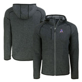 New England Patriots Cutter & Buck Throwback Mainsail Sweater-Knit Full-Zip Hoodie Heather Charcoal - NFL