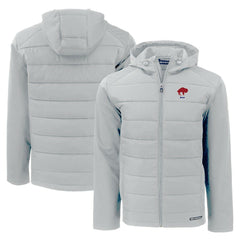 Buffalo Bills Cutter & Buck Throwback Evoke Hybrid Eco Softshell Recycled Full-Zip Hoodie Jacket Gray - NFL