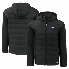 Detroit Lions Cutter & Buck Throwback Evoke Hybrid Eco Softshell Recycled Full-Zip Hoodie Jacket Black - NFL