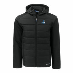 Detroit Lions Cutter & Buck Throwback Evoke Hybrid Eco Softshell Recycled Full-Zip Hoodie Jacket Black - NFL