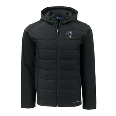 Indianapolis Colts Cutter & Buck Throwback Evoke Hybrid Eco Softshell Recycled Full-Zip Hoodie Jacket Black - NFL