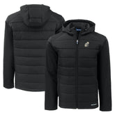 New Orleans Saints Cutter & Buck Throwback Evoke Hybrid Eco Softshell Recycled Full-Zip Hoodie Jacket Black - NFL
